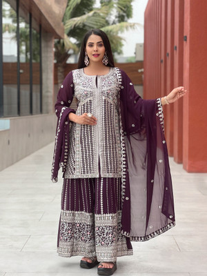 GRISHU COLLECTION Women Kurta Sharara Dupatta Set