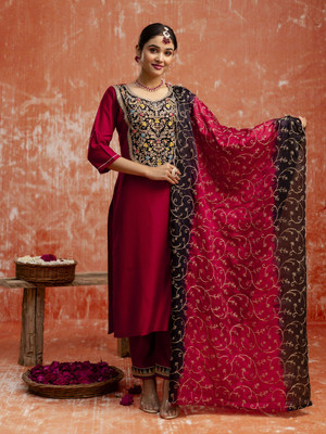 VredeVogel Embroidered Kurta, Trouser/Pant & Dupatta Set