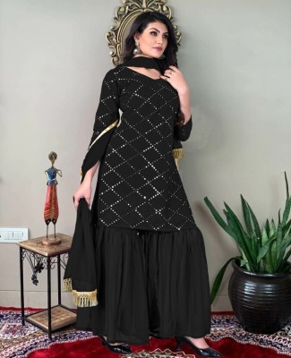 KRULRIN Women Kurta Sharara Dupatta Set