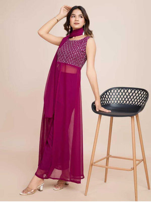 A One Collection Women Kurti Sharara Dupatta Set