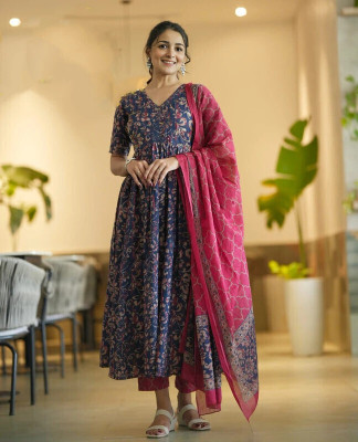 Jaipuri Bunaai Women Kurta Pant Dupatta Set