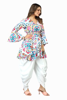 Shinebin Women Ethnic Top Dhoti Pant Set