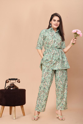 zontic Tunic Palazzos Co-ords Set with Shrug