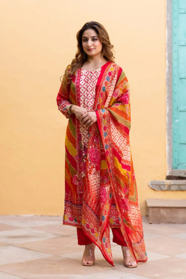 Tasrika Printed Kurta, Trouser/Pant & Dupatta Set