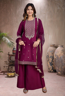 AVANSHEE Women Kurta Palazzo Dupatta Set