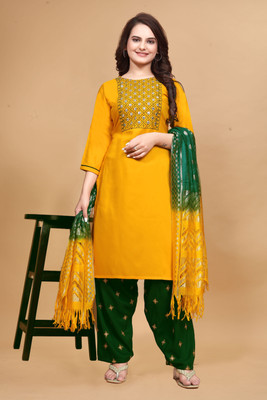 Rd fashion Embroidered Kurta, Patiala & Dupatta Set