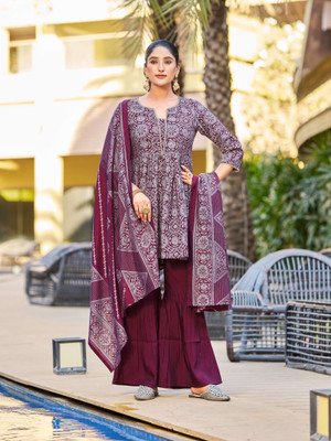 Moda Rapido Women Kurta Palazzo Dupatta Set