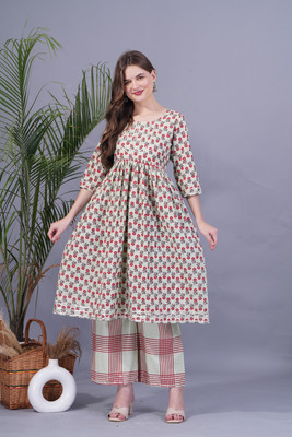 The Swagg Women Ethnic Top Palazzo Set