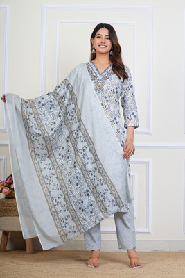 RASOKURTI Women Kurti Pant Attached Dupatta Set