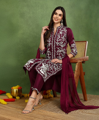AHIKA Women Kurta Pant Dupatta Set