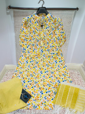 Vibrant Gaze Floral Print Kurta, Trouser/Pant & Dupatta Set