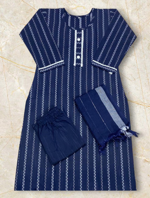 alliance collection Women Printed A-line Kurta(Blue)
