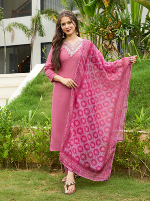 kiwastudio Embroidered Kurta, Trouser/Pant & Dupatta Set