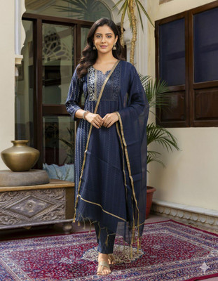 RICF ROYALS INDIA FASHION COLLECTION Women Kurti Pant Dupatta Set