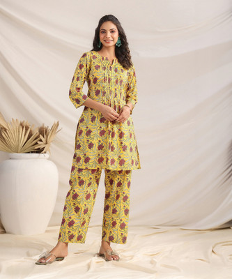 Janasya Women Kurta Pant Set