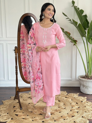 PILUDI Women Kurti Pant Attached Dupatta Set