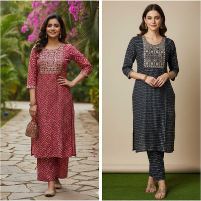 Riddhisworld Women Kurti Pant Set