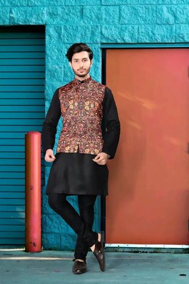 Raj Traders Men Kurta Pyjama Ethnic Jacket Set