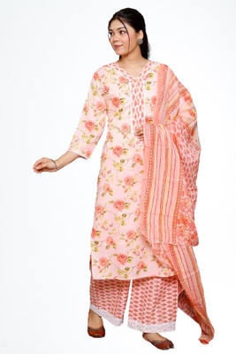 AREENA Women Kurta Palazzo Dupatta Set