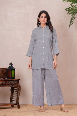 RILAKE Women Shirt Palazzo Set
