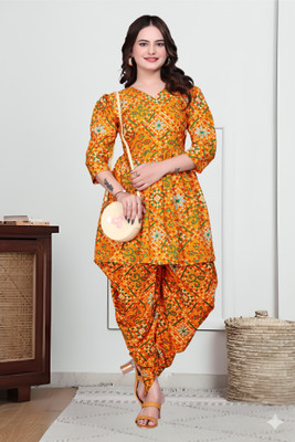 Clobetter Women Ethnic Top Dhoti Pant Set