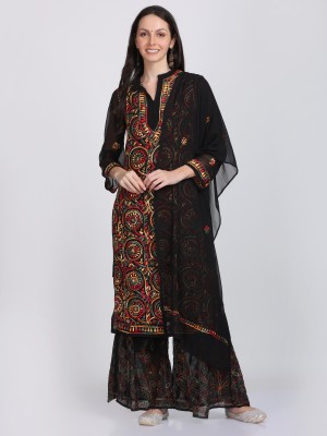 khaka Women Kurti Sharara Dupatta Set