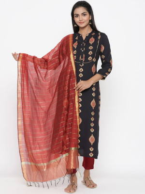 ANOUK Women Kurta Pant Attached Dupatta Set