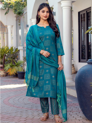 TextileCloth Printed Kurta, Trouser/Pant & Dupatta Set