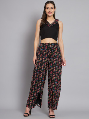 KHIZAN Women Crop Top Palazzo Set