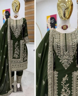 PEDR TRENDS Women Kurta Pant Attached Dupatta Set