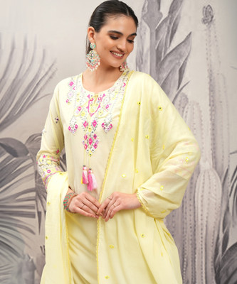 Vishudh Women Kurta Sharara Attached Dupatta Set