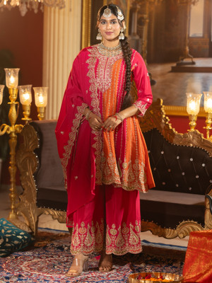 Indo Era Women Kurta Palazzo Dupatta Set