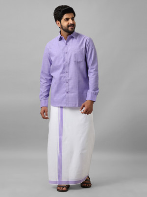 VIVEAGHAM Men Shirt Dhoti Set