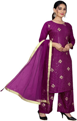 HOC's Women Kurta Palazzo Dupatta Set