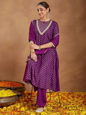 Janasya Women Kurti Palazzo Dupatta Set
