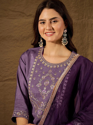 House of Pataudi Women Kurta Pant Dupatta Set