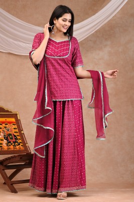 PUKHYA Women Kurta Skirt Set