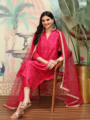 Ishin Women Kurta Palazzo Dupatta Set