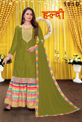 SIDDHIVINAYAK FASHION Women Ethnic Top Palazzo Dupatta Set