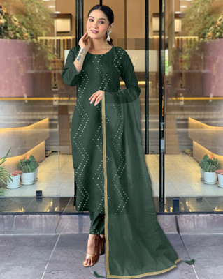 BAMLIZA WEAR Women Kurta Palazzo Dupatta Set