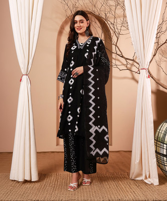 NISHA FASHION Women Kurta Palazzo Attached Dupatta Set