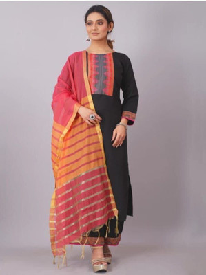 J4 Fab Solid Kurta, Trouser/Pant & Dupatta Set