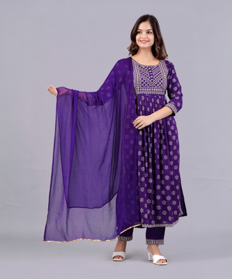 NEW4U Women Kurta Palazzo Dupatta Set