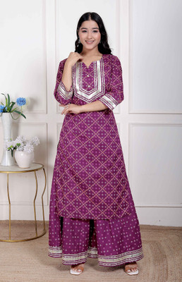 MIRAVAN Women Kurta Palazzo Set