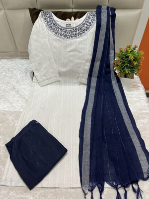 M I TEXTILE Women Kurti Pant Dupatta Set