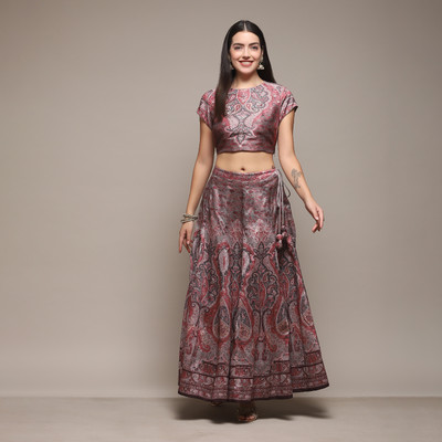 BIBA Women Crop Top Skirt Set