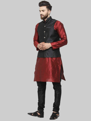 Royal Kurta Men Kurta Churidar Ethnic Jacket Set