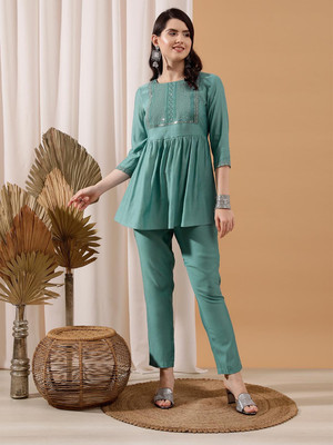 STREET9 Women Ethnic Top Palazzo Set