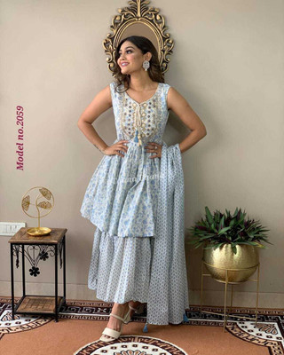 Ghoongat Women Kurti Sharara Dupatta Set