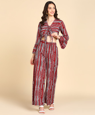 Rudraaksha Women Ethnic Top Palazzo Set